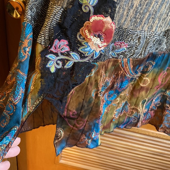 Beautiful Lee Anderson Jacket and Skirt with lace & beaded accents Size Large - Picture 2 of 15